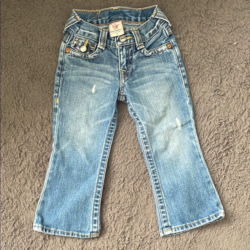 True Religion Kids Bootcut Flare Blue Jeans, Size 3, toddler boys jeans